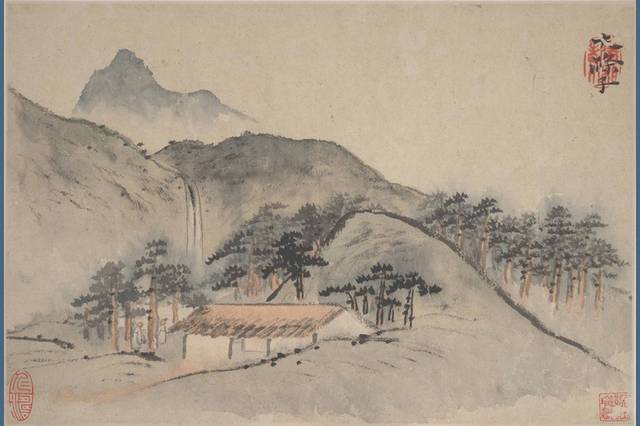 传统水墨山水画