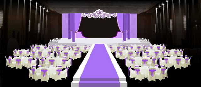 紫白欧式婚礼背景