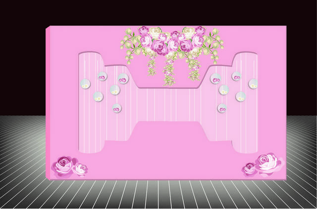 粉色花卉婚礼背景素材