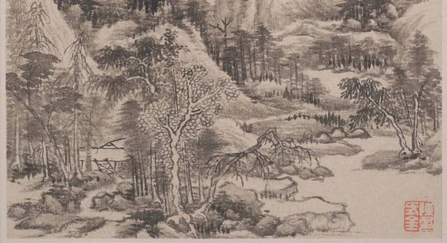 清代名画山水清音图背景_图品汇