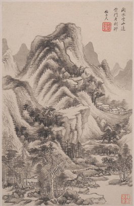 【限定販売】 清代名画山水清音图背景_图品汇 絵画/タペストリー