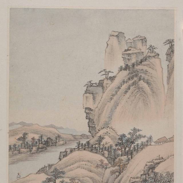 中式古典水墨山水背景