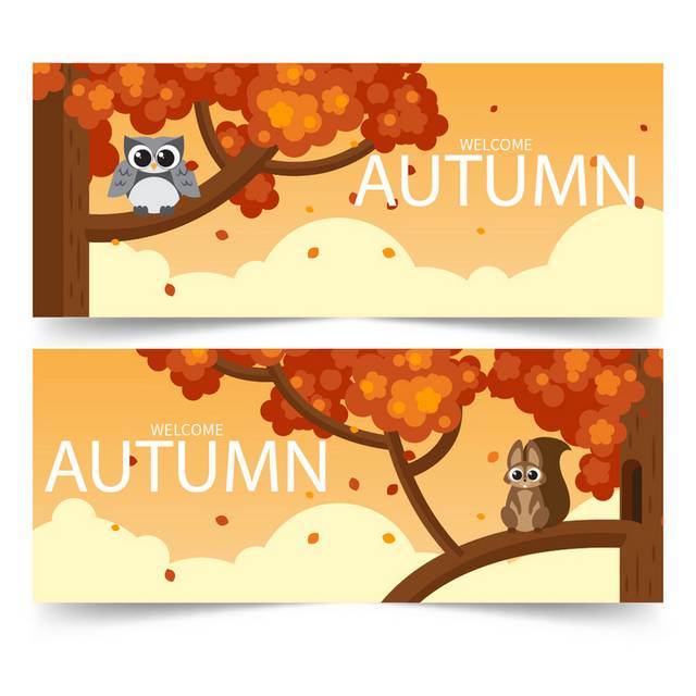 猫头鹰松鼠秋季素材