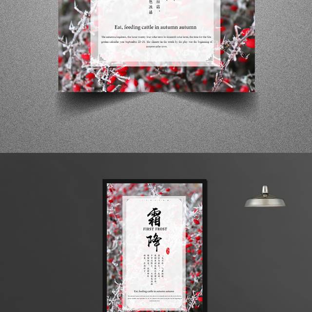 创意唯美霜降海报