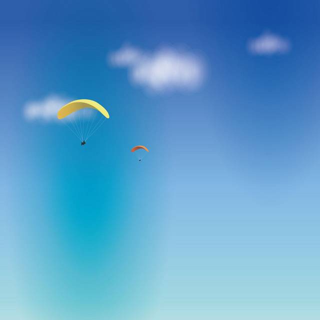 高清降落伞海边风光广告背景