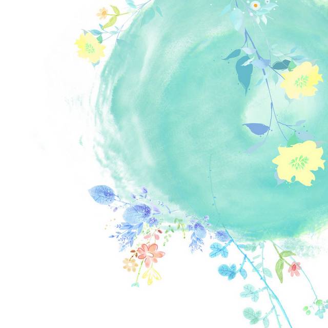 小清新水彩花卉背景