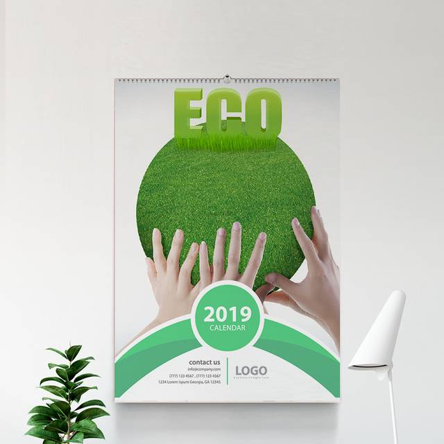 绿色环保2019年台历模板