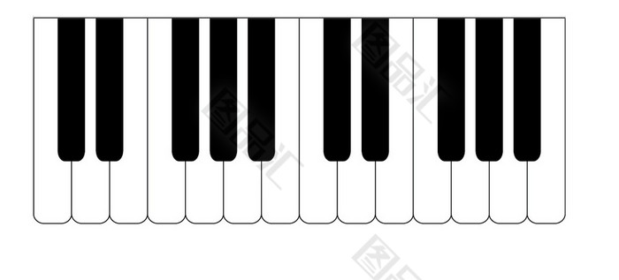 画钢琴键盘图 纸上图片