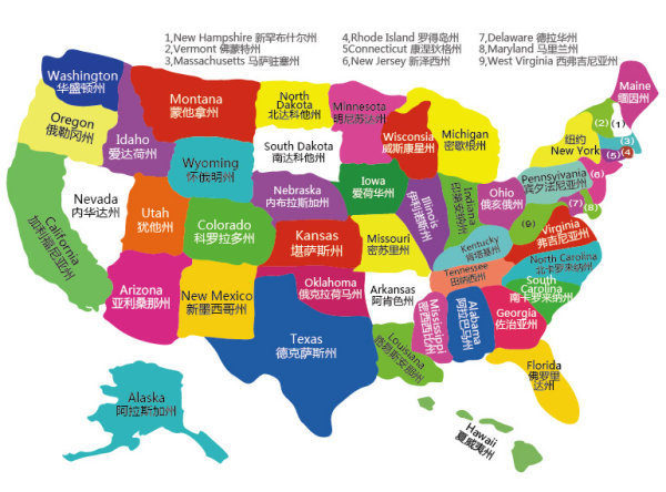 美国的地图长啥样图片