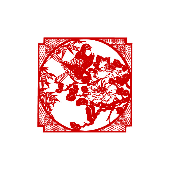 中国风古典剪纸图案矢量素材 图品汇