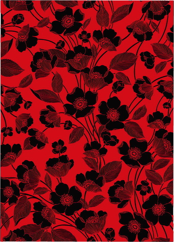 图品汇 设计元素 其他元素 红黑线条花朵背景上图作品的源文件由图品