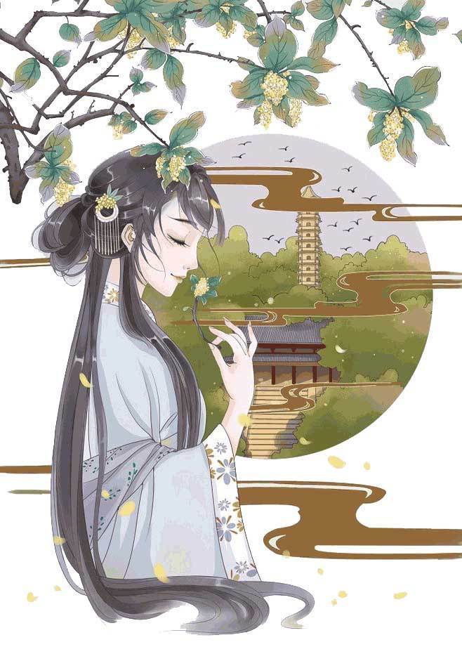 桂花树手绘 图品汇