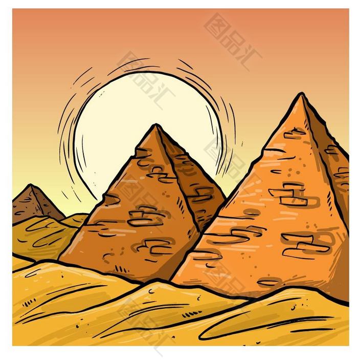 金字塔怎么画 彩铅图片