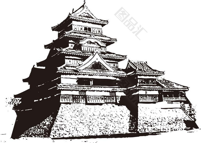 日本著名建筑绘画图片