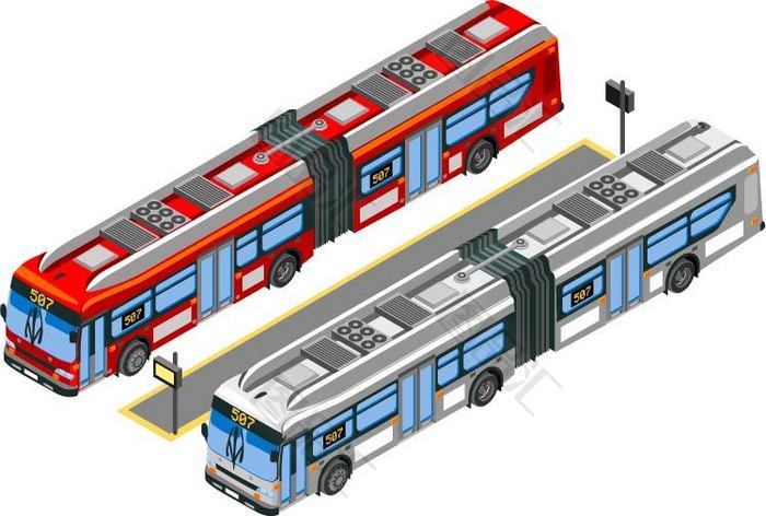 該作品主要內容是兩輛手繪公交車矢量素材,格式為ai,顏色模式是rgb,源