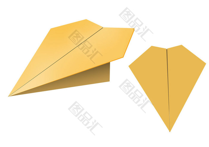 黄色纸飞机设计元素
