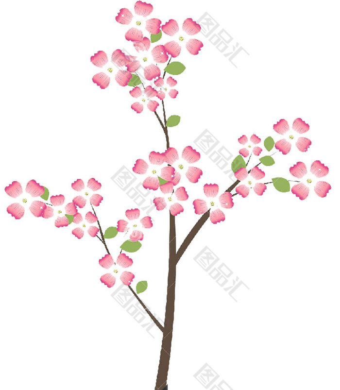 粉色茱萸花素材 图品汇