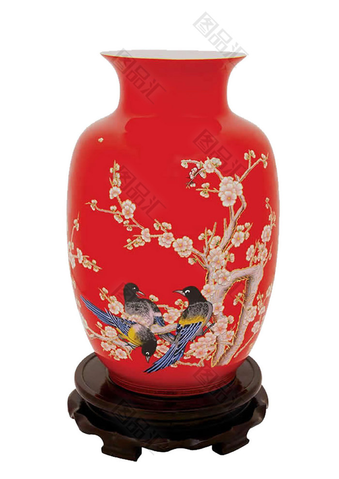 红色古董花瓶 图品汇