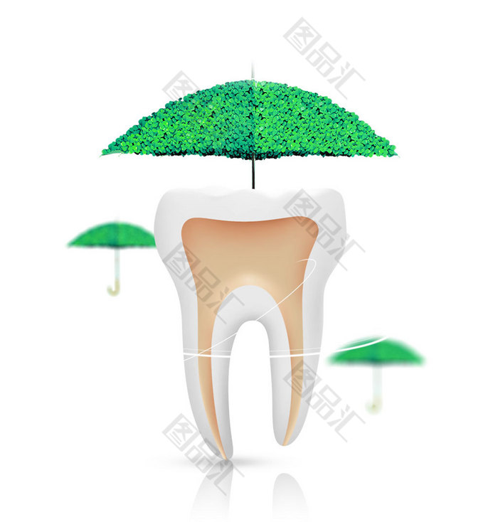 牙齿和绿伞素材 图品汇