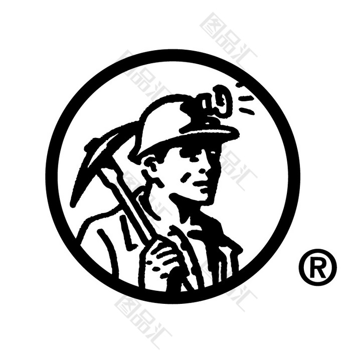 插画工人logo设计图标素材