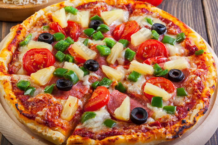全蔬菜披萨可口的披萨图片