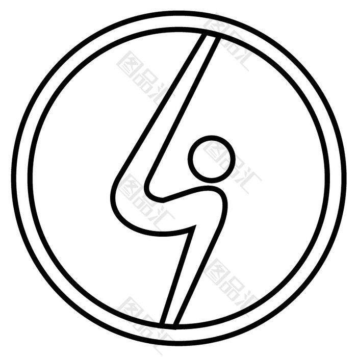黑白简约人logo