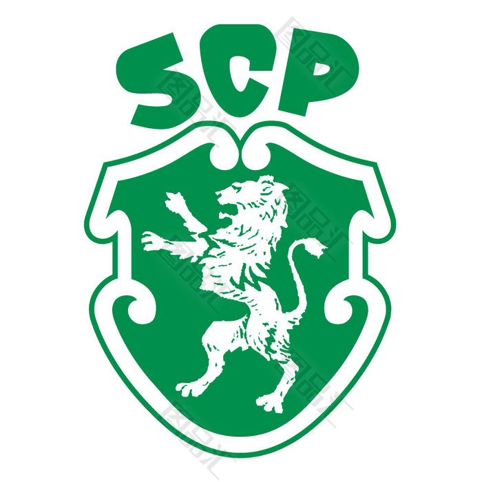 绿色狮子足球队标志素材设计