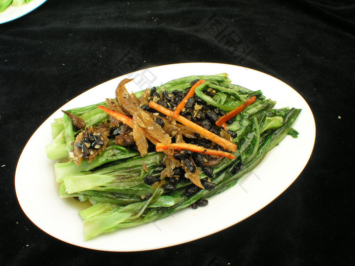 豆豉鯪魚油麥菜美味圖片