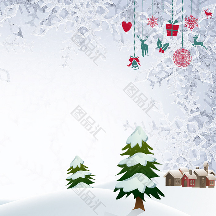 白色雪花圣诞节主图背景 图品汇