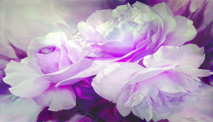 源文件由图品汇优选并提供下载,该作品主要内容是紫色渐变花卉装饰画