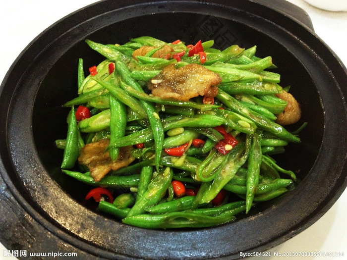 砂锅四季豆图片