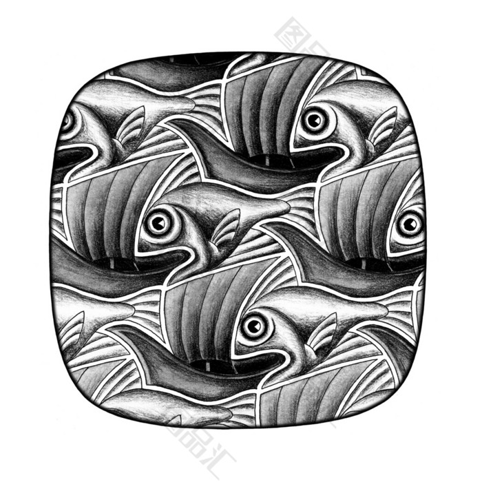 异形鱼图纹装饰画