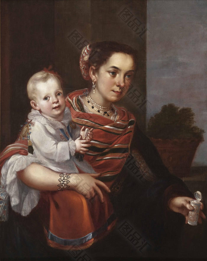 格尔尼卡抱孩子的妇女图片
