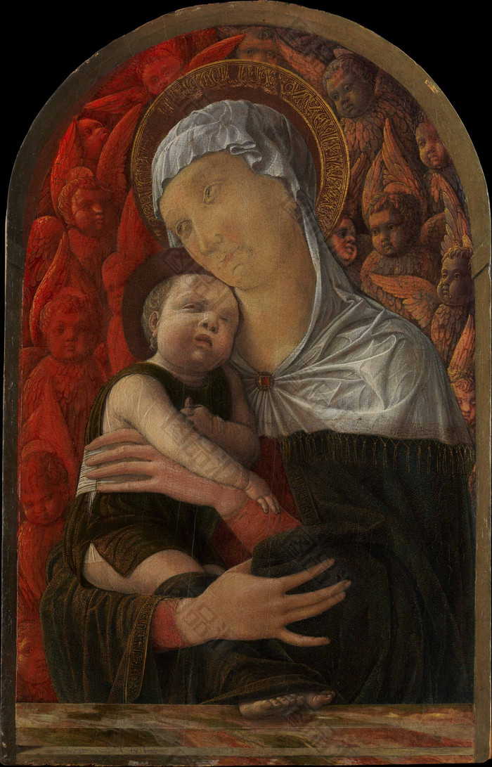 格尔尼卡抱孩子的妇女图片