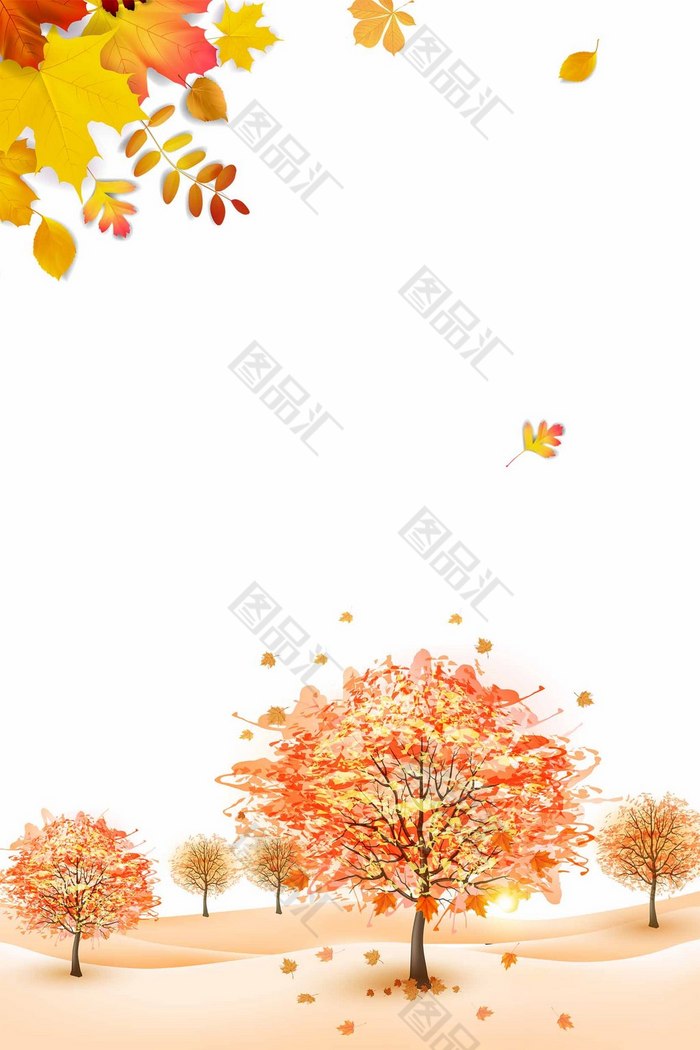 红色秋叶秋季背景 图品汇