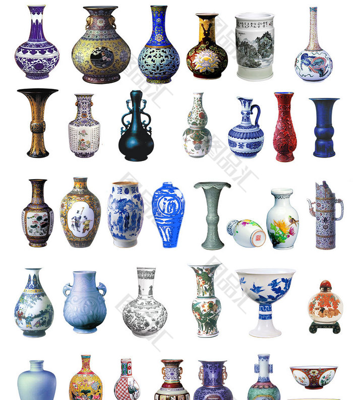 各种古董花瓶设计素材_图品汇
