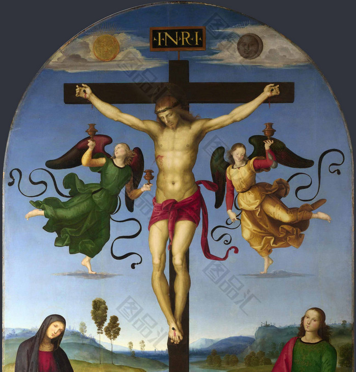 被钉死在十字架上的耶稣油画素材 图品汇